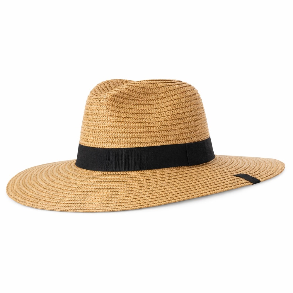 Wide Brim Straw Panama Hat w/ Black Band – New